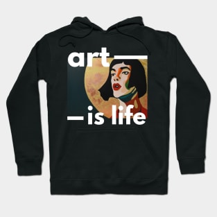 Art Painting Popart Woman green golden Hoodie